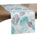Saro Lifestyle SARO  16 x 90 in. Oblong Long Table Runner with Leaf Print 6211.MN1690B